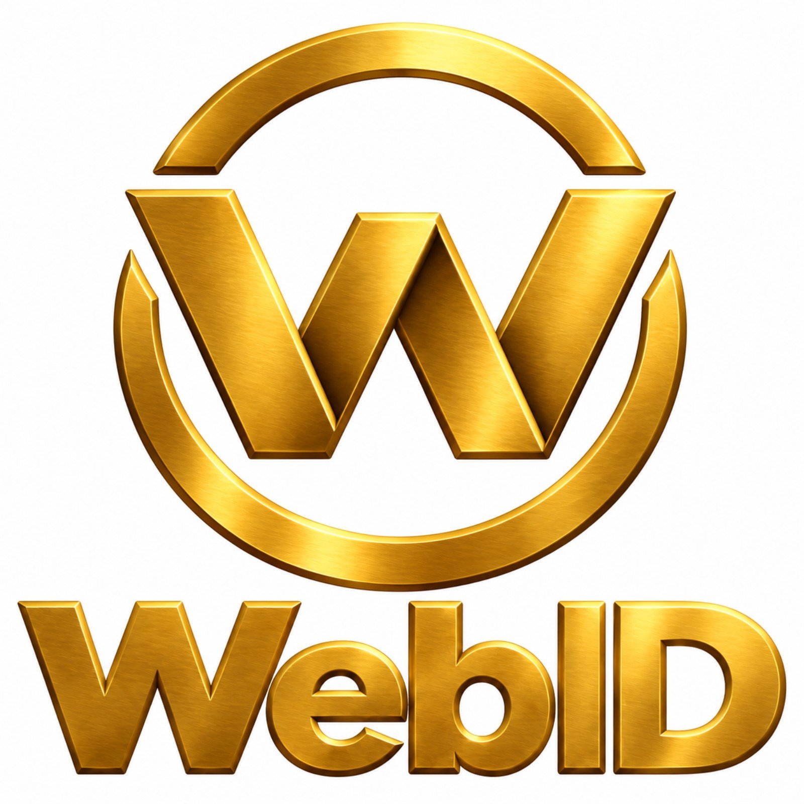 Gouden WebID-logo op witte achtergrond